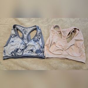 Lot Of 2 Cake Maternity Lotus Nursing And Pumping Bras Size M Tie Dye Blush